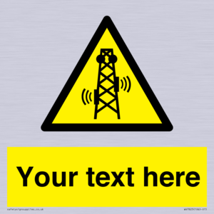 Custom warning RF radiation transmitter